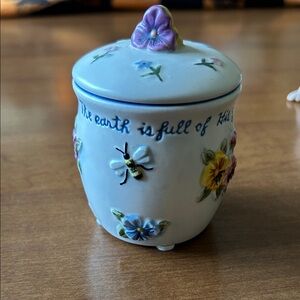 Floral Ceramic Trinket candle Jar